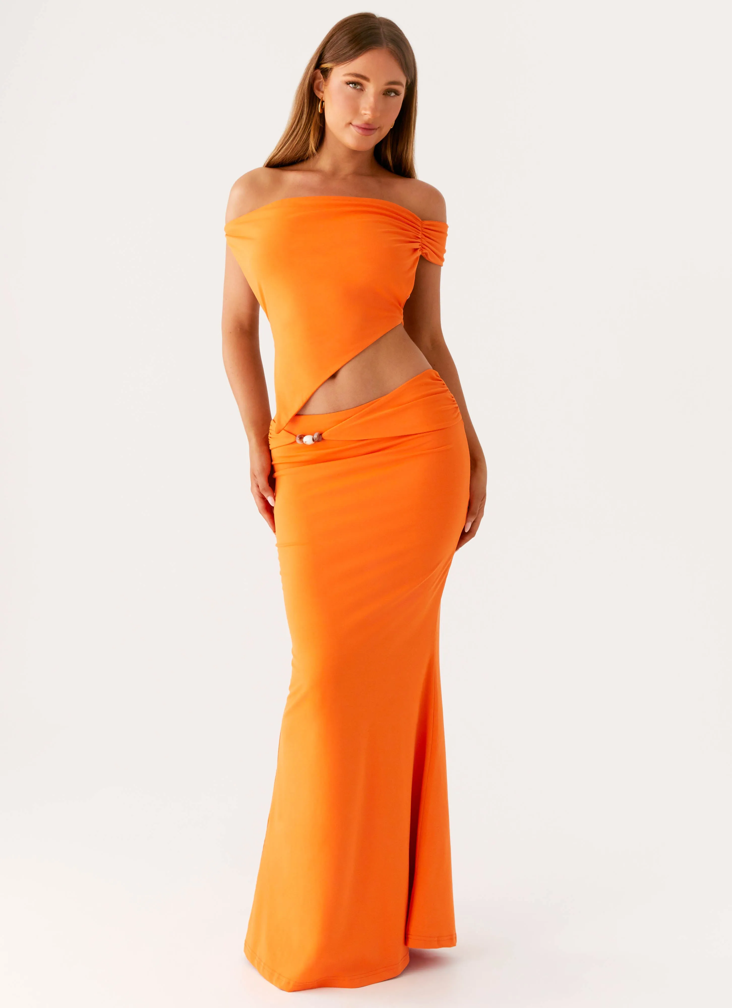 Casual Fit Kamara Off Shoulder Top - Orange