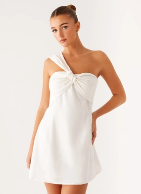 Kameron Mini Dress - White Espresso Shade Kameron Mini Dress - White Stylish Layer
