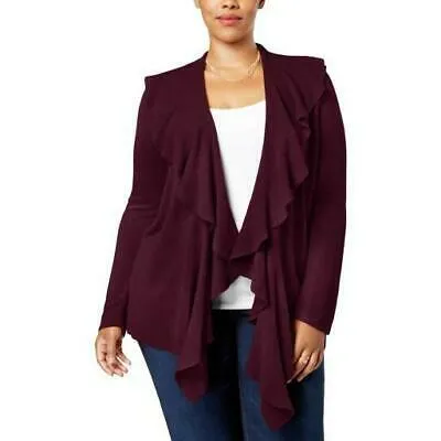 Karen Scott Plus Size Luxsoft Ruffled Cardigan
