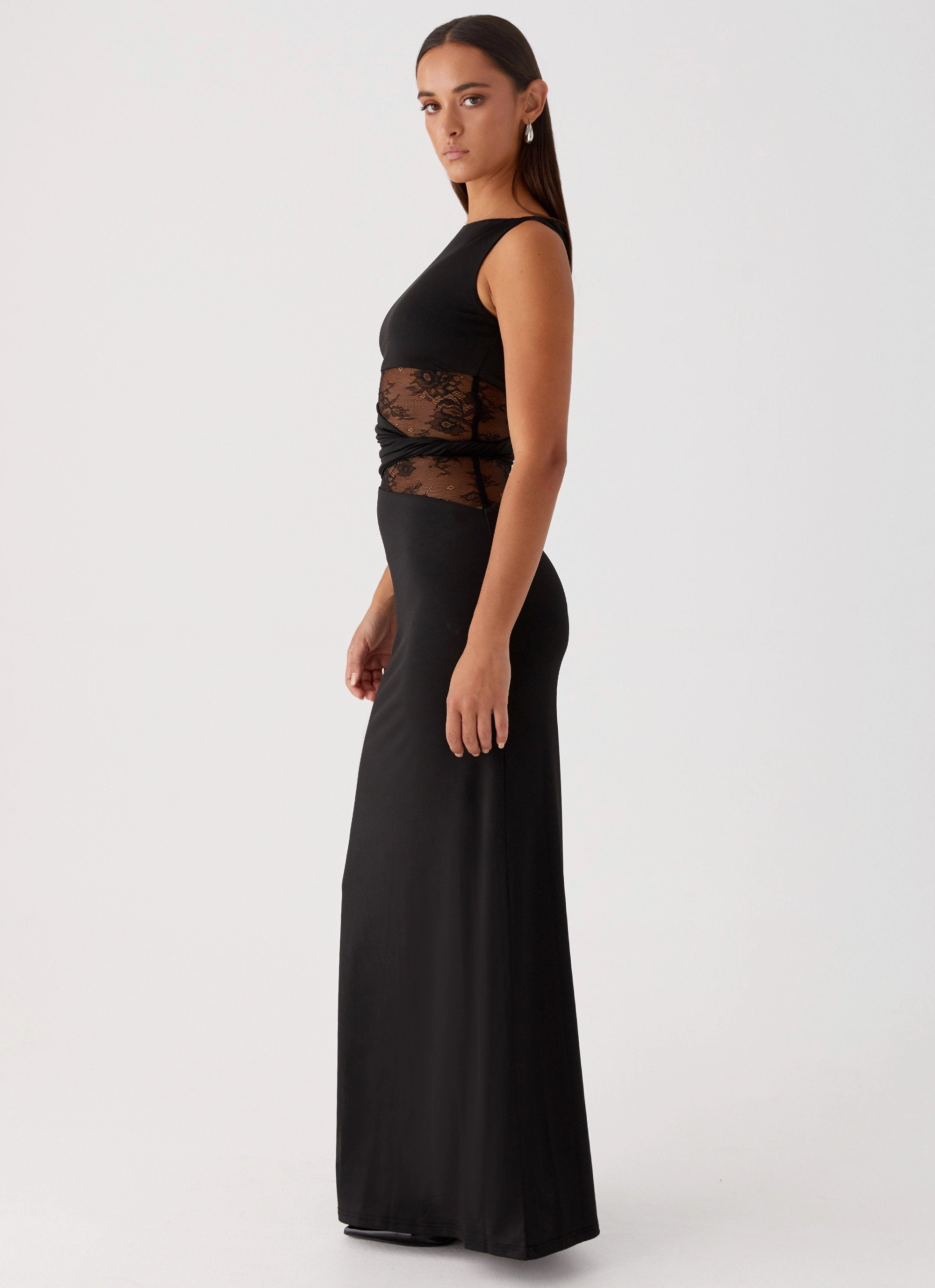 Crisp Silhouette Karma Maxi Dress - Black