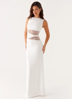 Sunset Glow Lounge Comfort Karma Maxi Dress - White