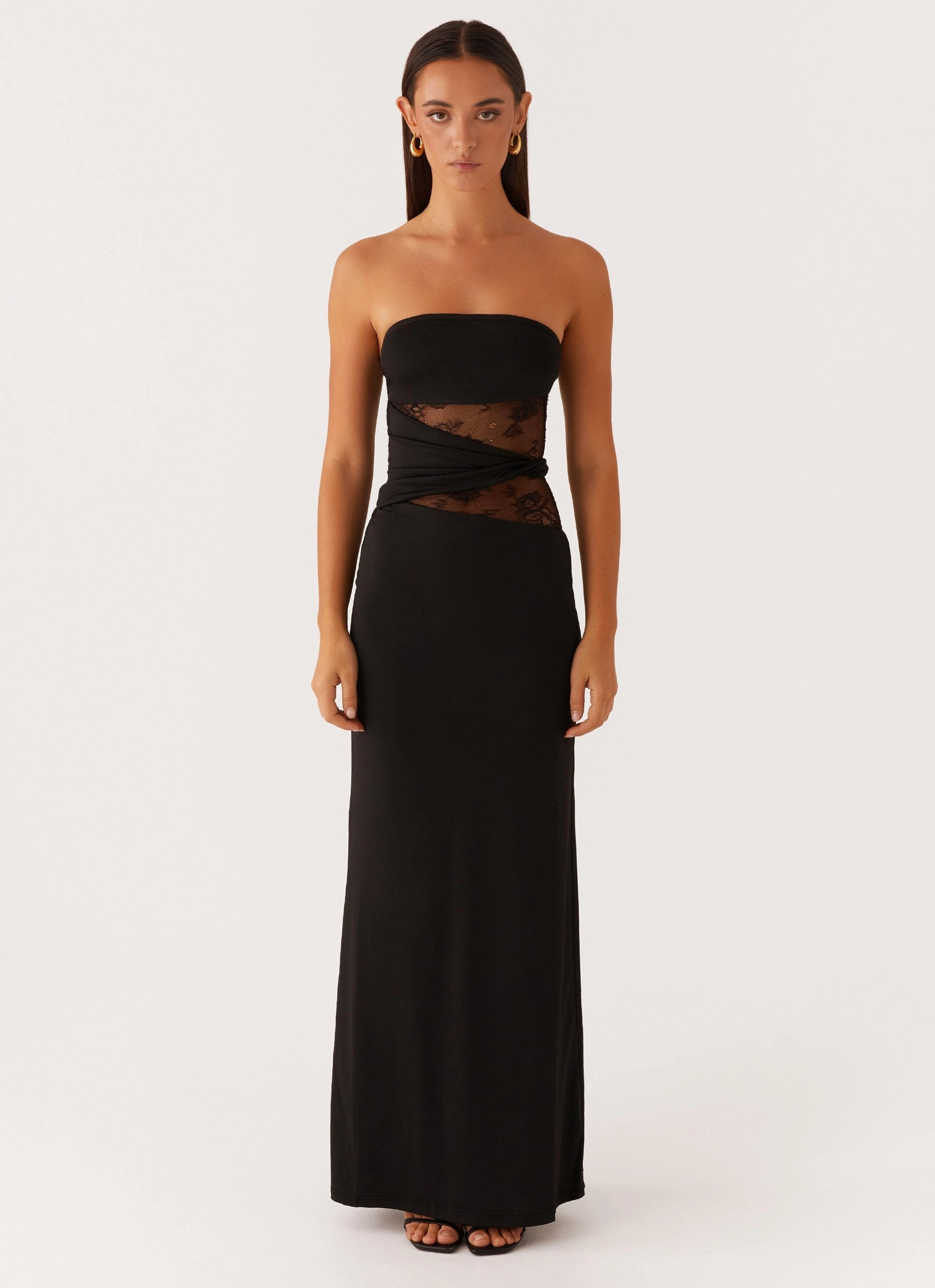 Delicate Edge Event Favorite Karma Strapless Maxi Dress - Black