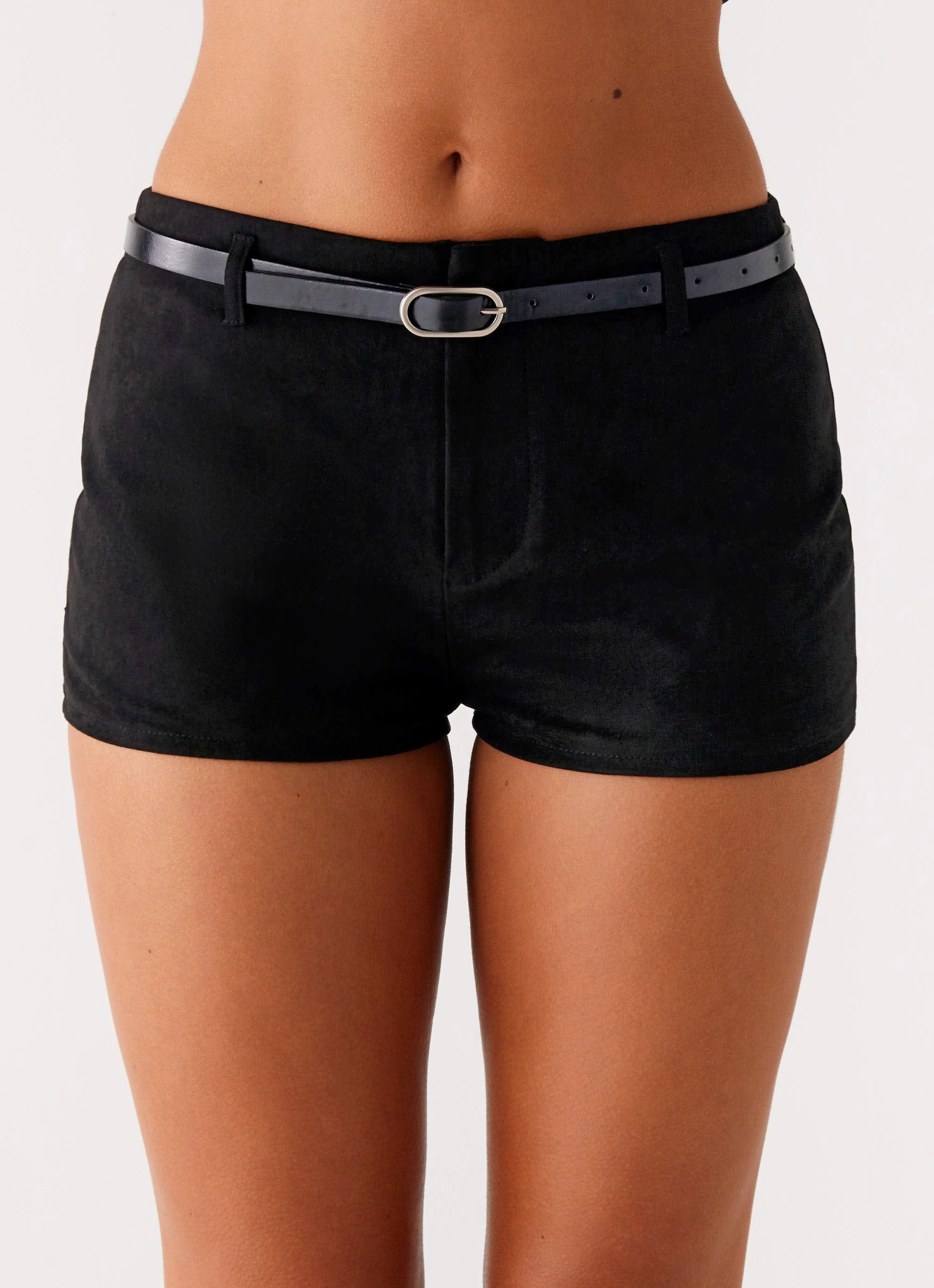 Trail Comfort Katie Suede Mini Shorts - Black