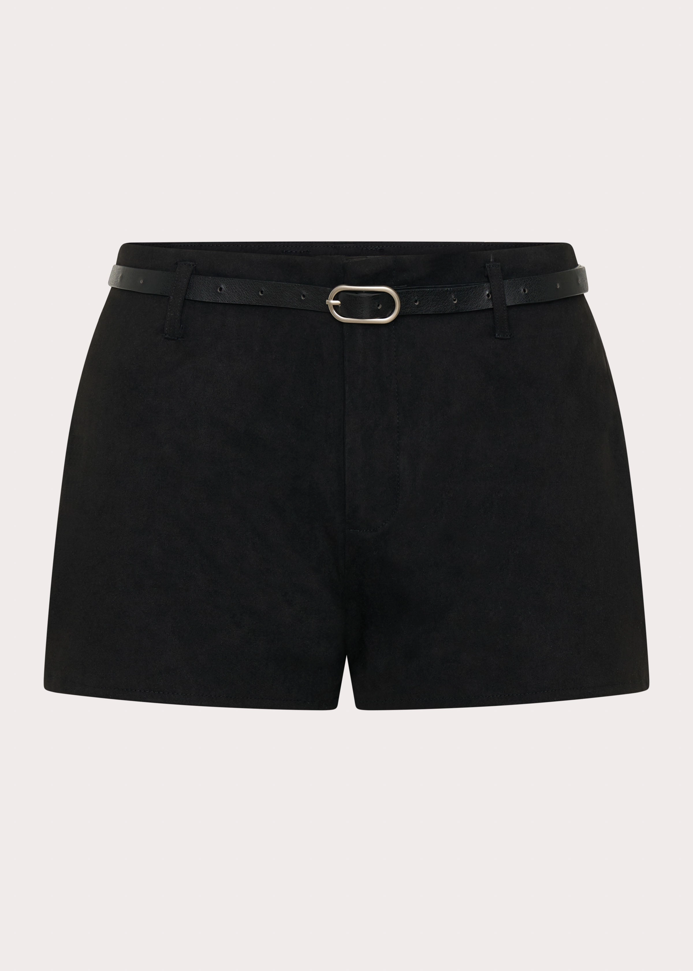 Katie Suede Mini Shorts - Black Stretch Material Perfect Pair