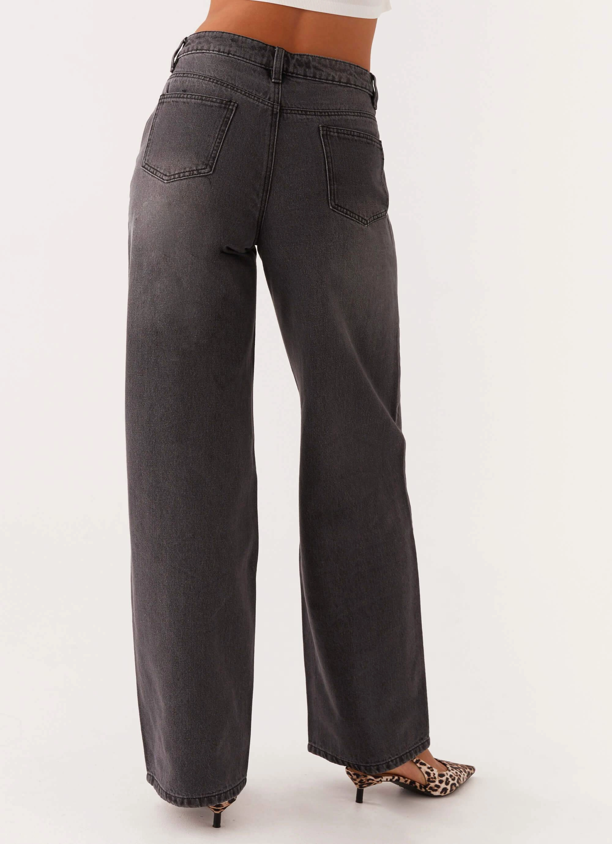 Keanna Low Rise Denim Jeans - Charcoal Ultra Soft Blend Ultimate Comfort