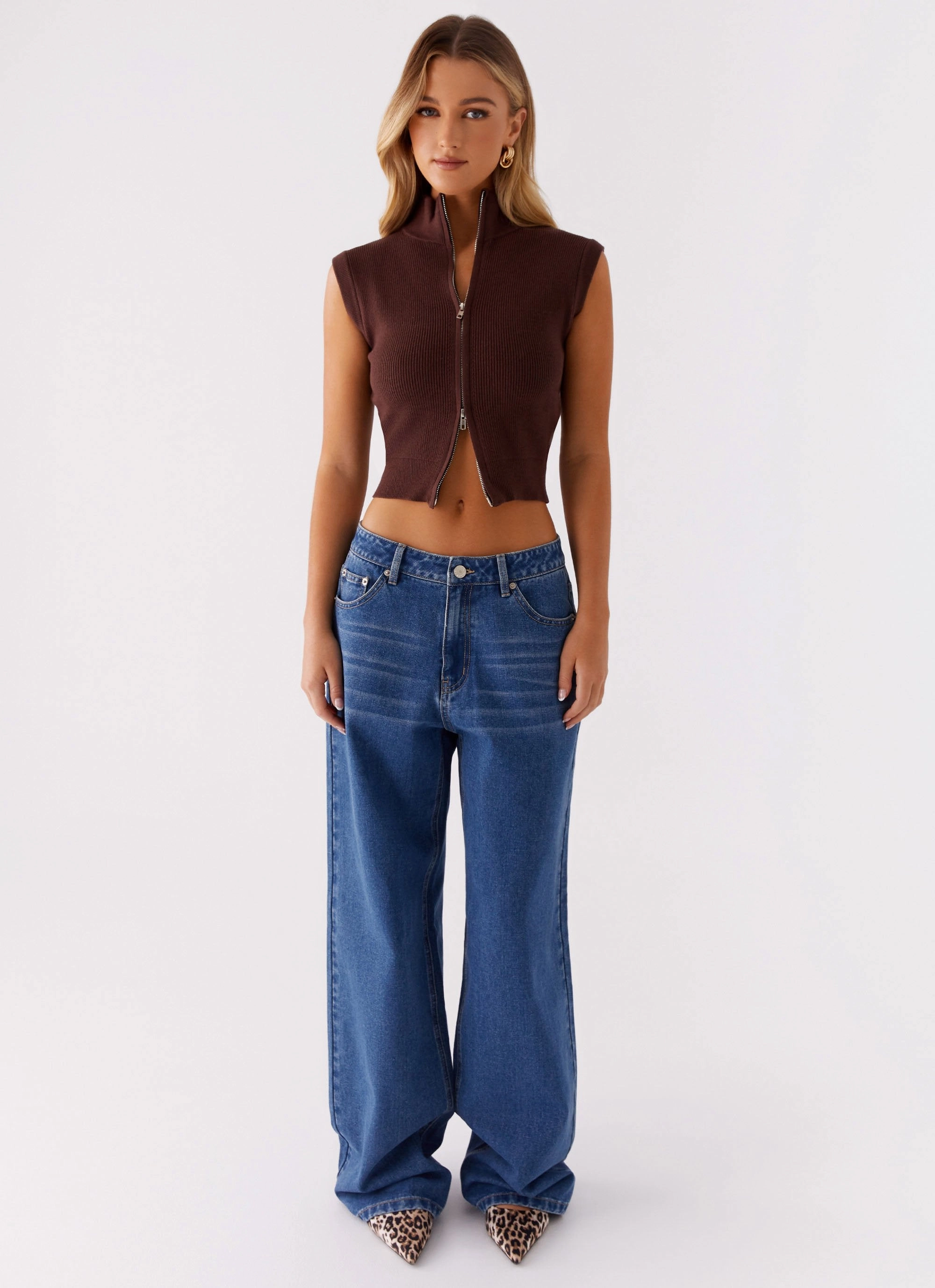 Keegan Knit Vest - Chocolate Biodegradable Fiber Hidden Pocket