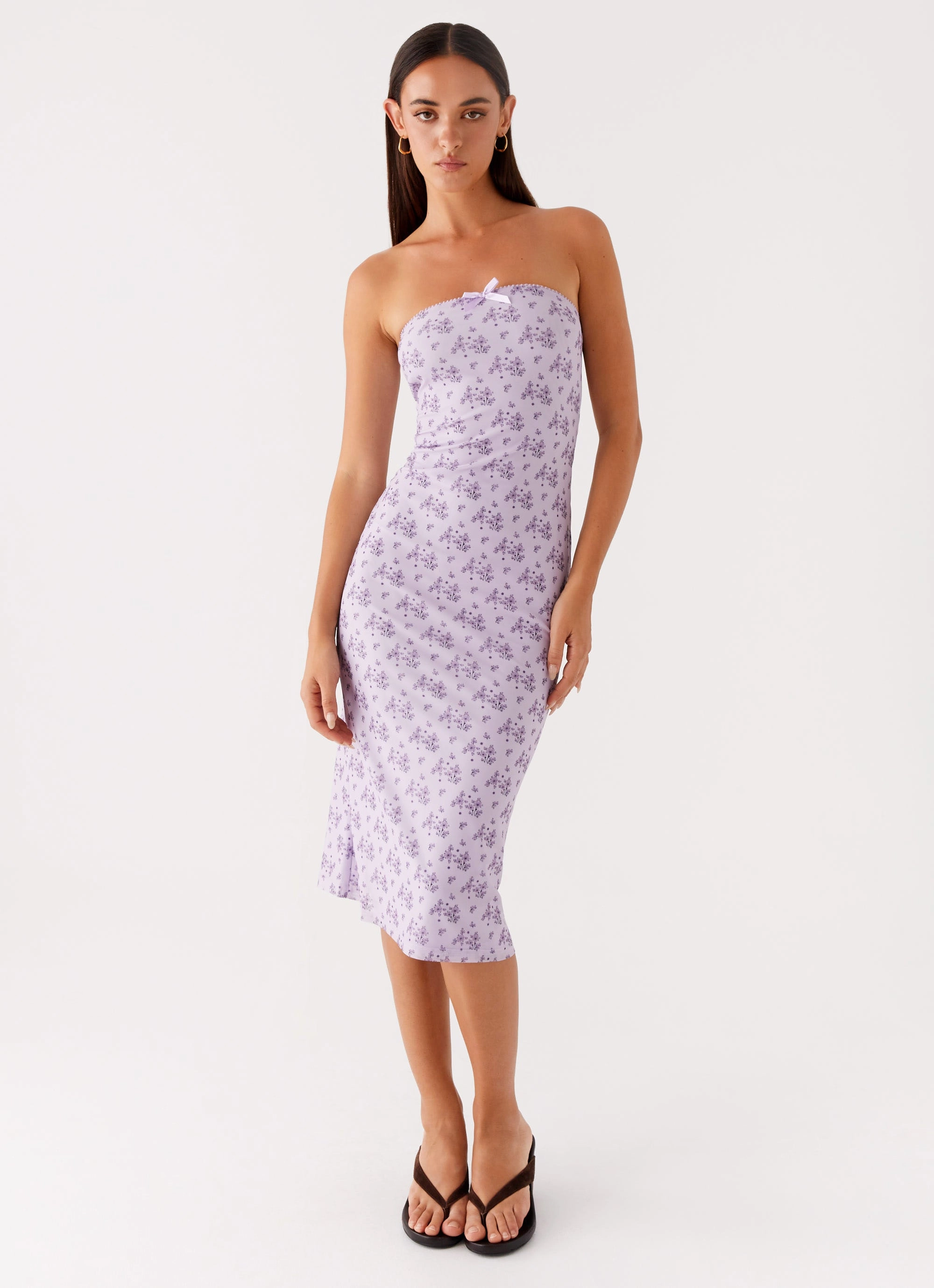 Smooth Shape Keila Strapless Midi Dress - Lavender Meadow