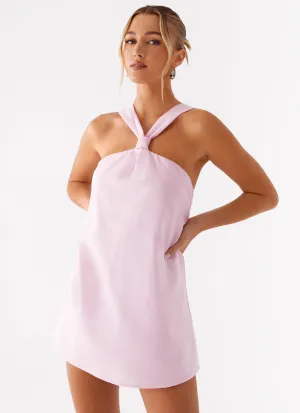 Keira Linen Mini Dress - Pink Airflow Ventilation System