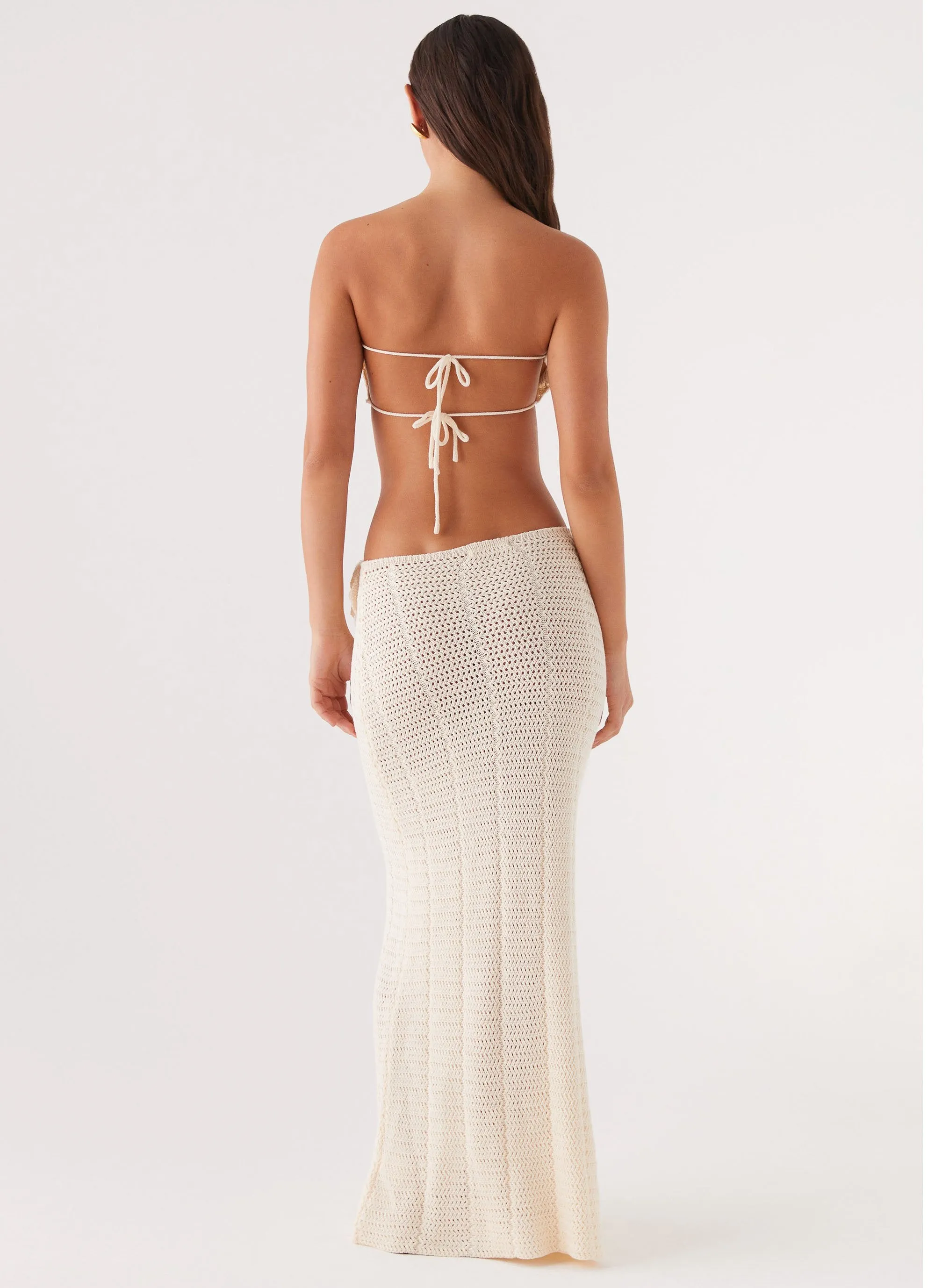 Kelcie Rose Crochet Maxi Skirt - Ivory Innovative Fabric