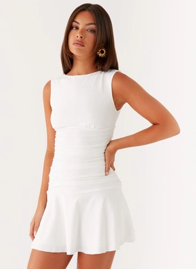 Kelda Mini Dress - White Balanced Tones Mid Fit