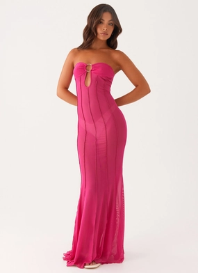 Kennedy Maxi Dress - Fuchsia Mature Glam
