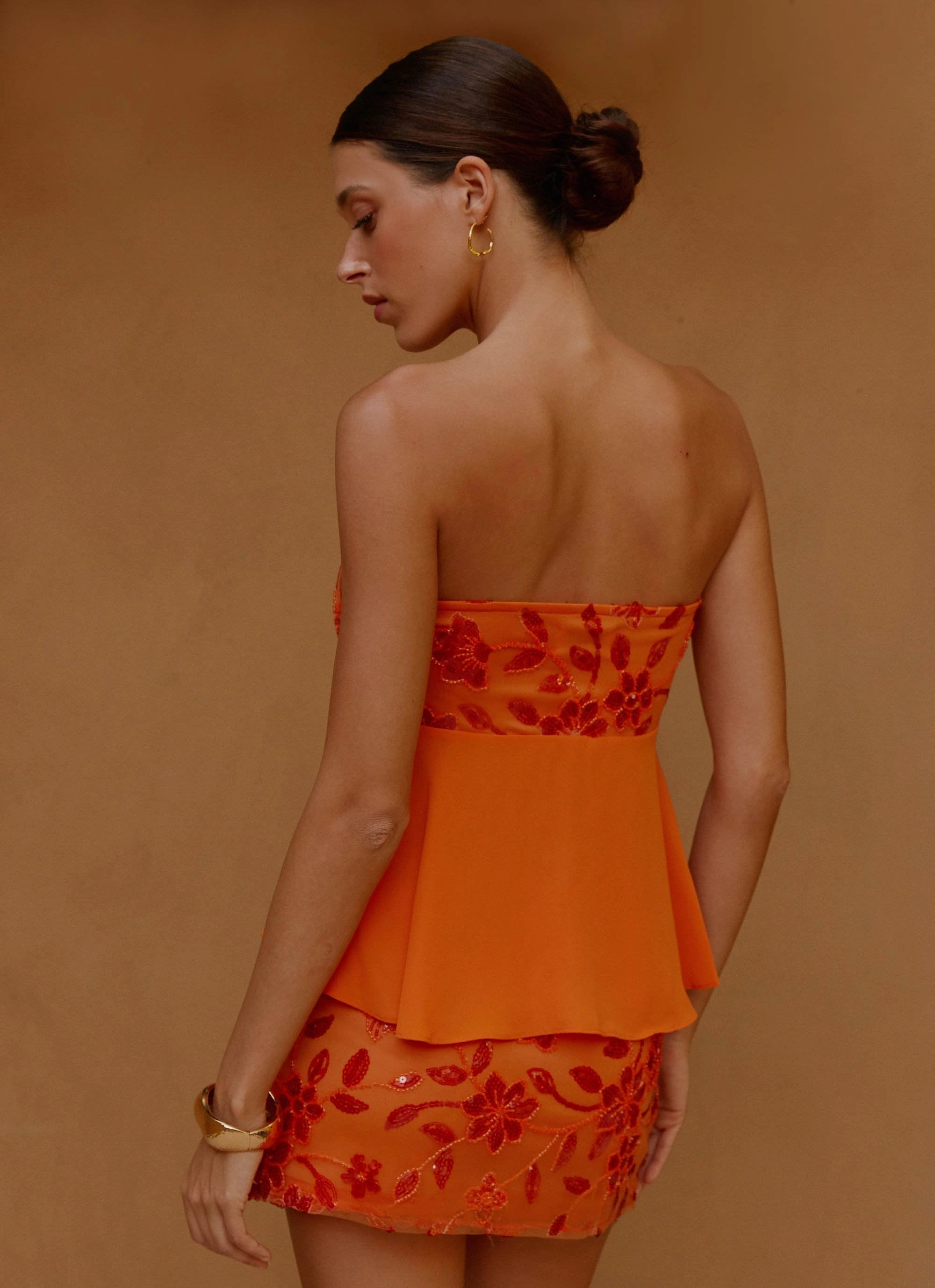 Cold Outfit Kenya Beaded Halter Top - Orange