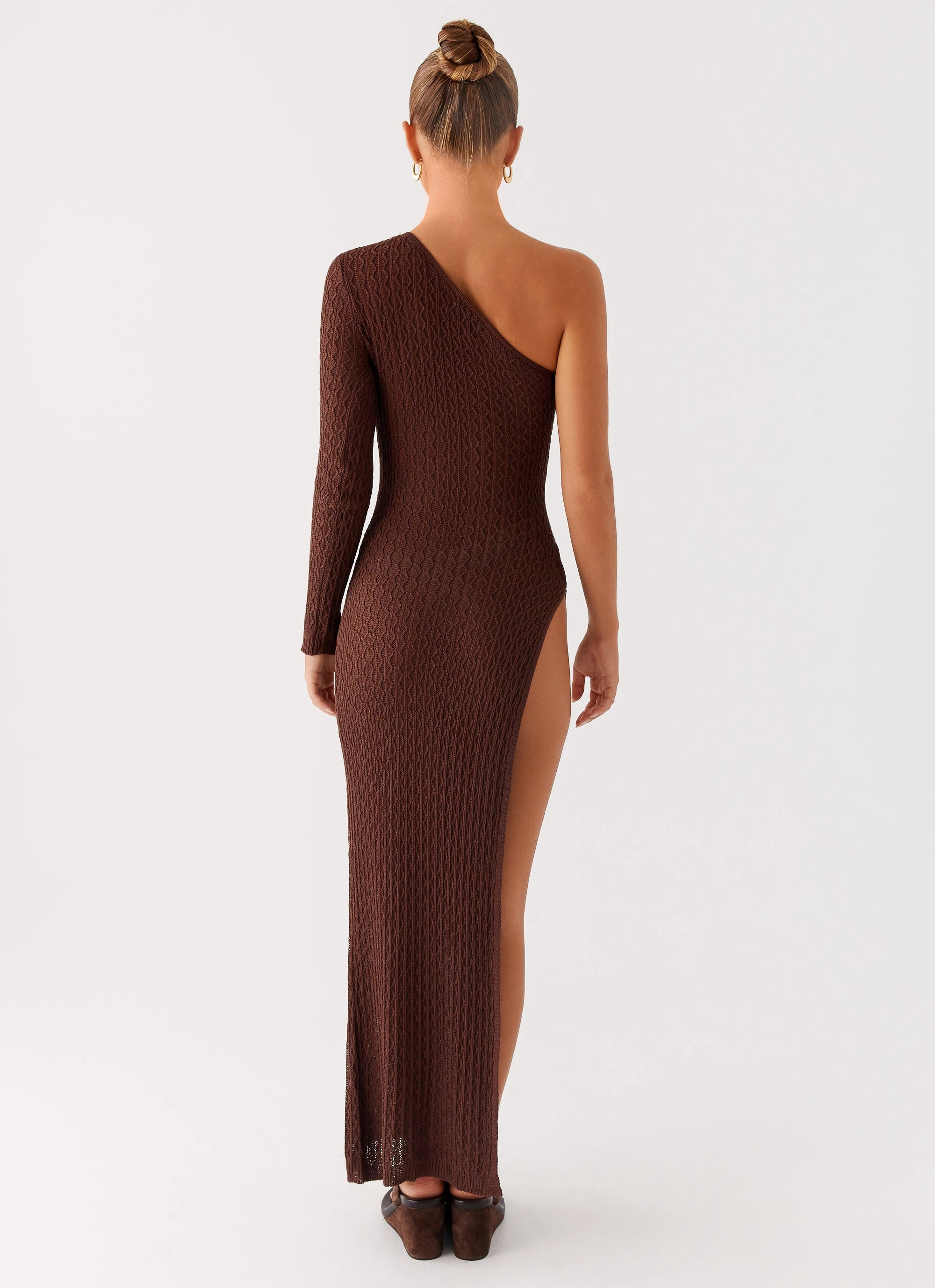 Dry-Clean-Only Bold Style Kerri Knit Maxi Dress - Dark Chocolate