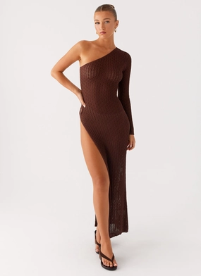 Kerri Knit Maxi Dress - Dark Chocolate Soft and Smooth Kerri Knit Maxi Dress - Dark Chocolate Season Ready