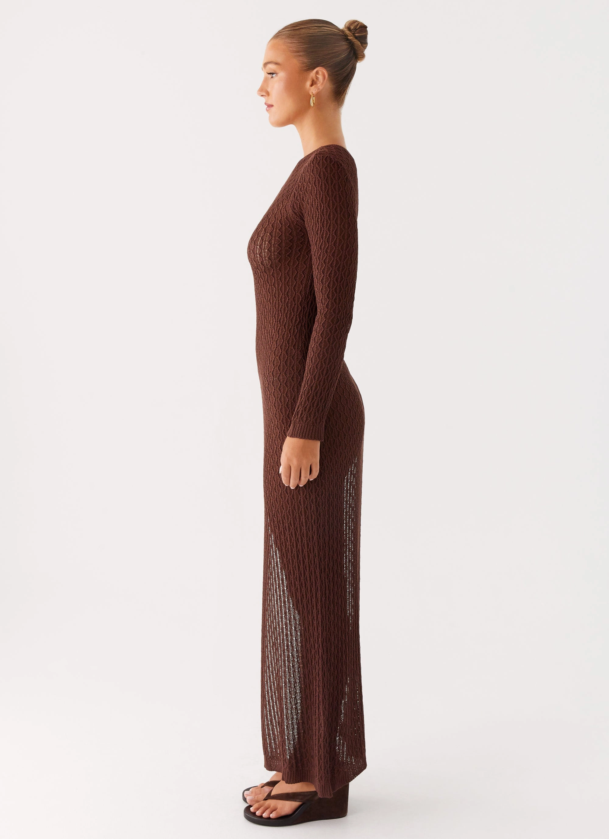 Kerri Knit Maxi Dress - Dark Chocolate Stylish Cut