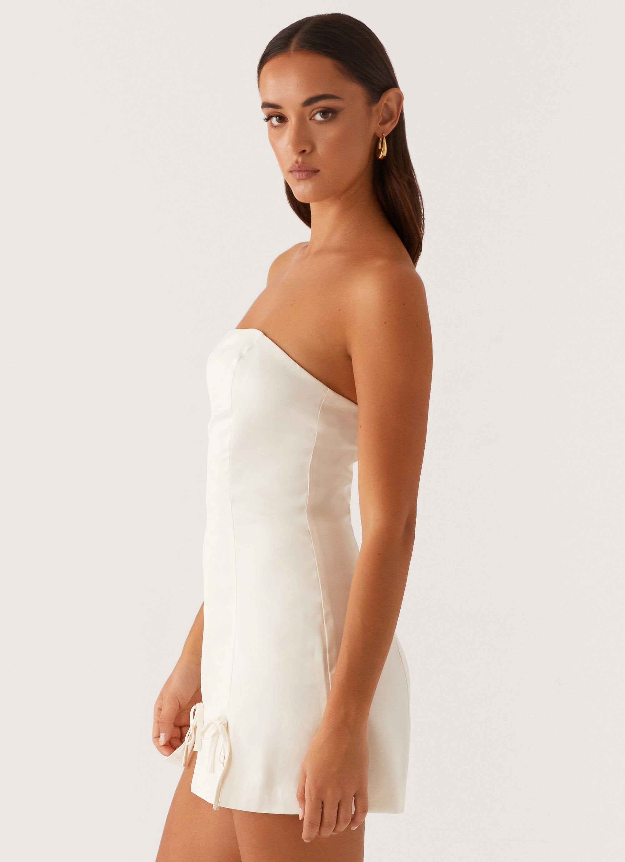 Kessie Mini Dress - Ivory Soft touch evening dress