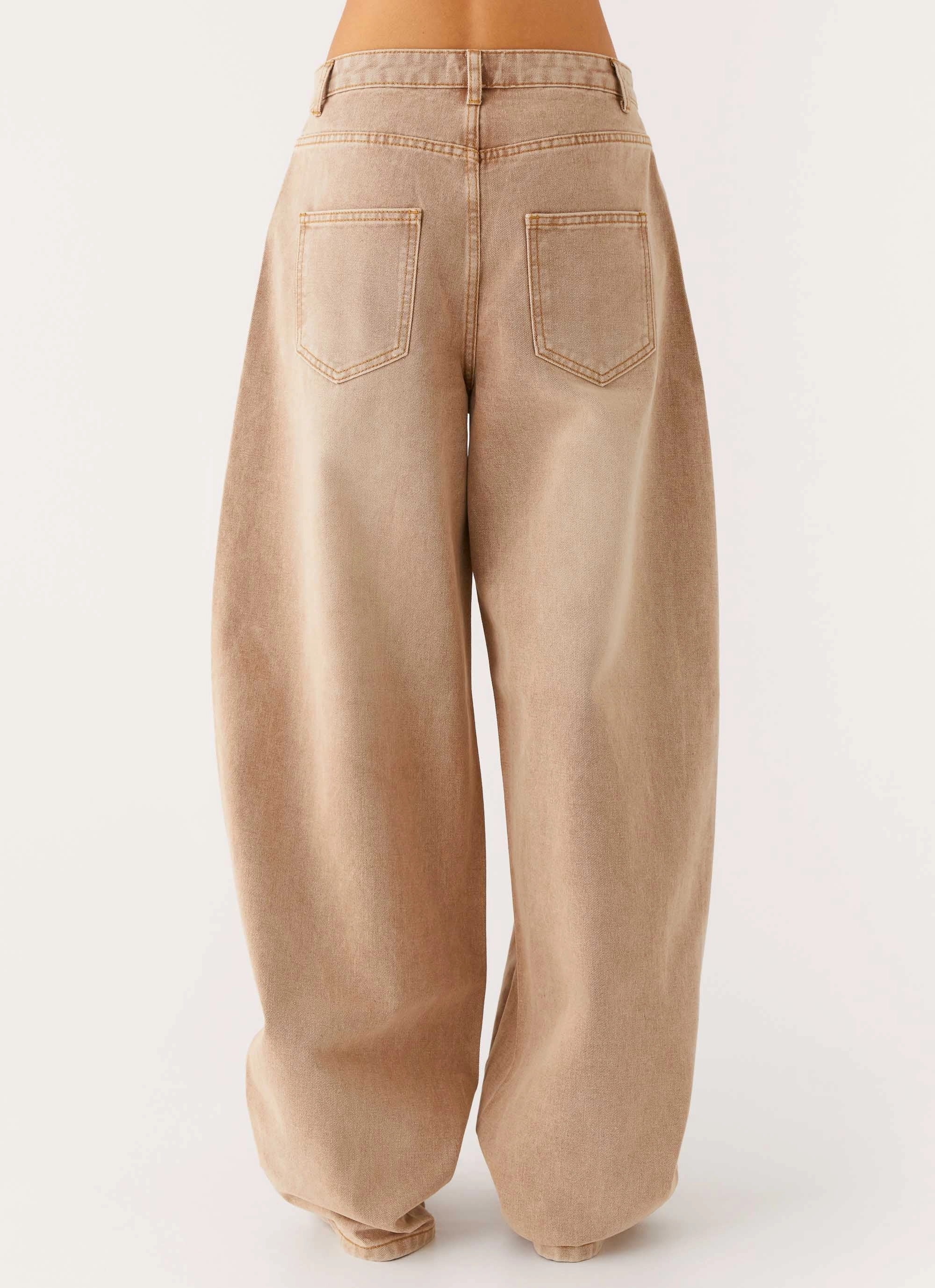Timeless Style AntiSnagZippers Khalil Baggy Jeans - Tan