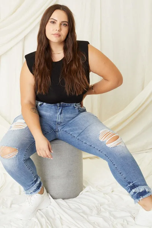 Kia Plus Mid Rise Ankle Skinny Jeans