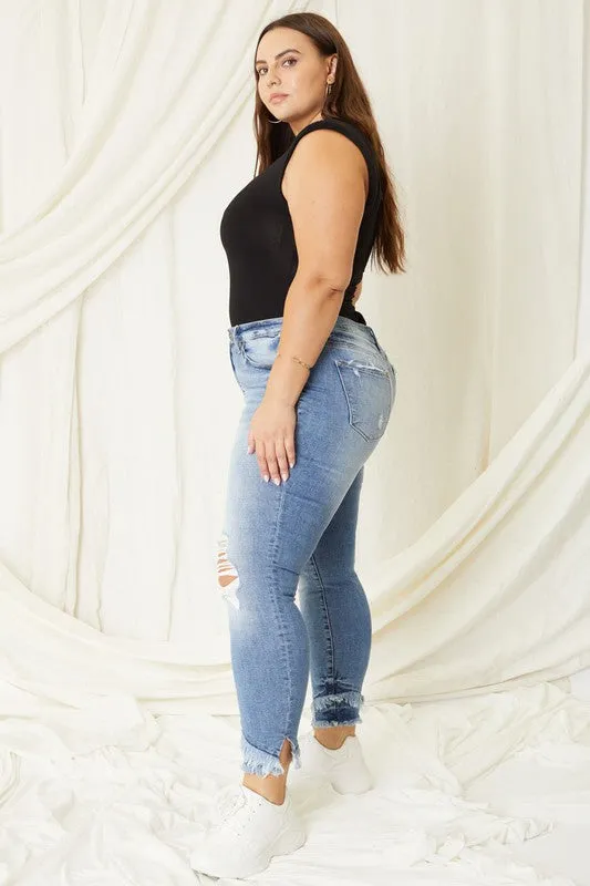 Kia Plus Mid Rise Ankle Skinny Jeans