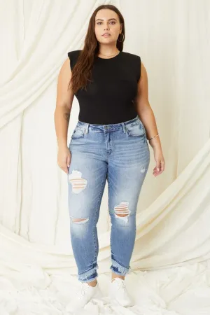 Kia Plus Mid Rise Ankle Skinny Jeans