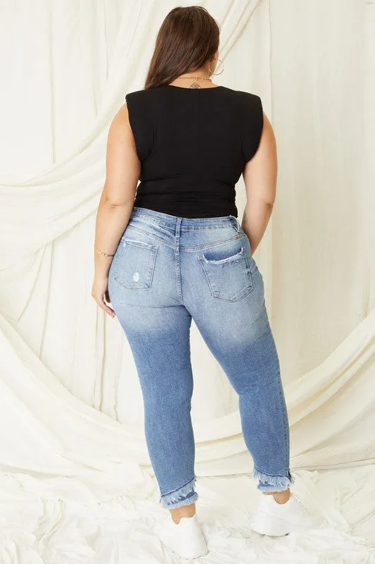 Kia Plus Mid Rise Ankle Skinny Jeans