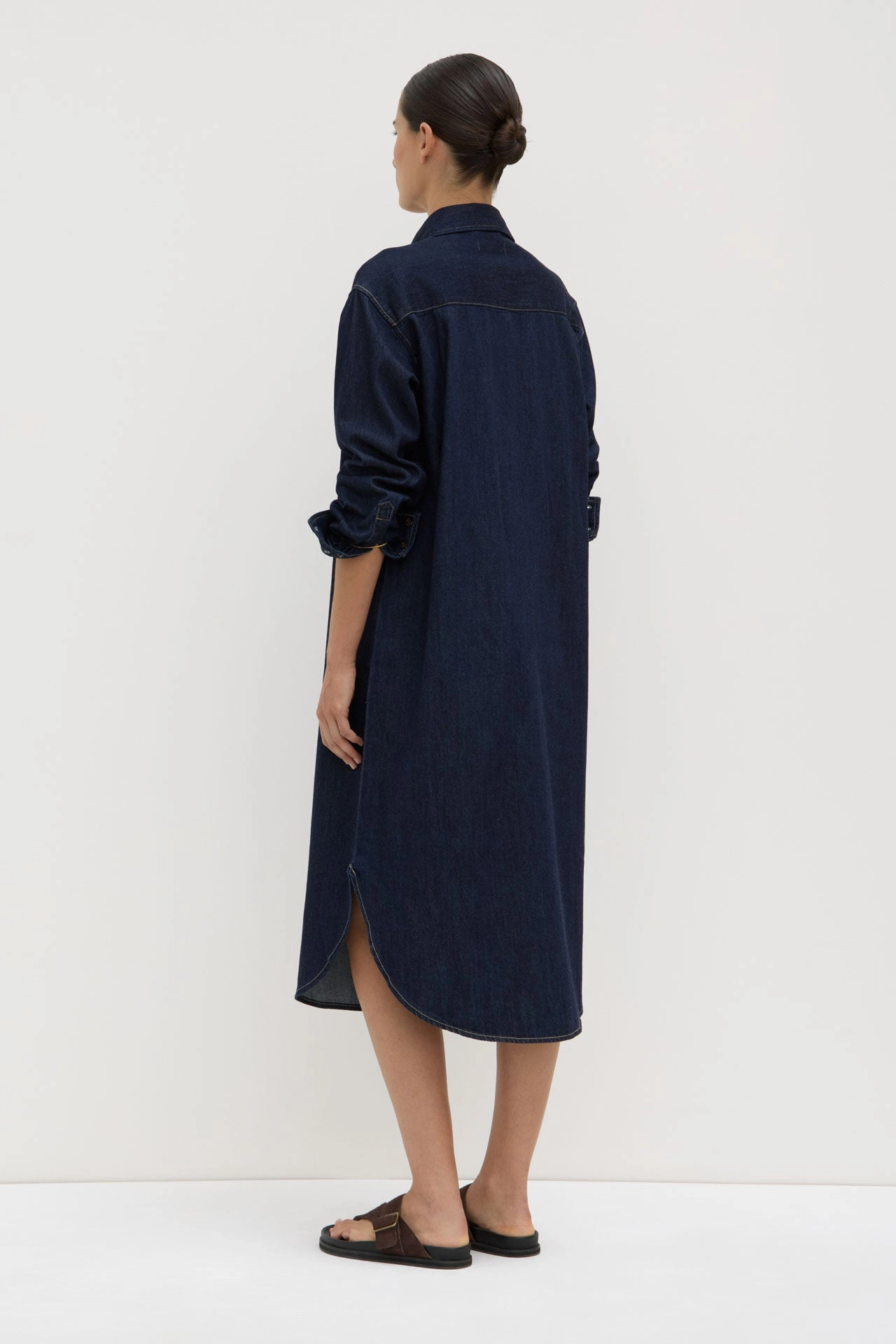 Gift-Worthy Office Mood Kiera Recycled Denim Midi Shirt Dress