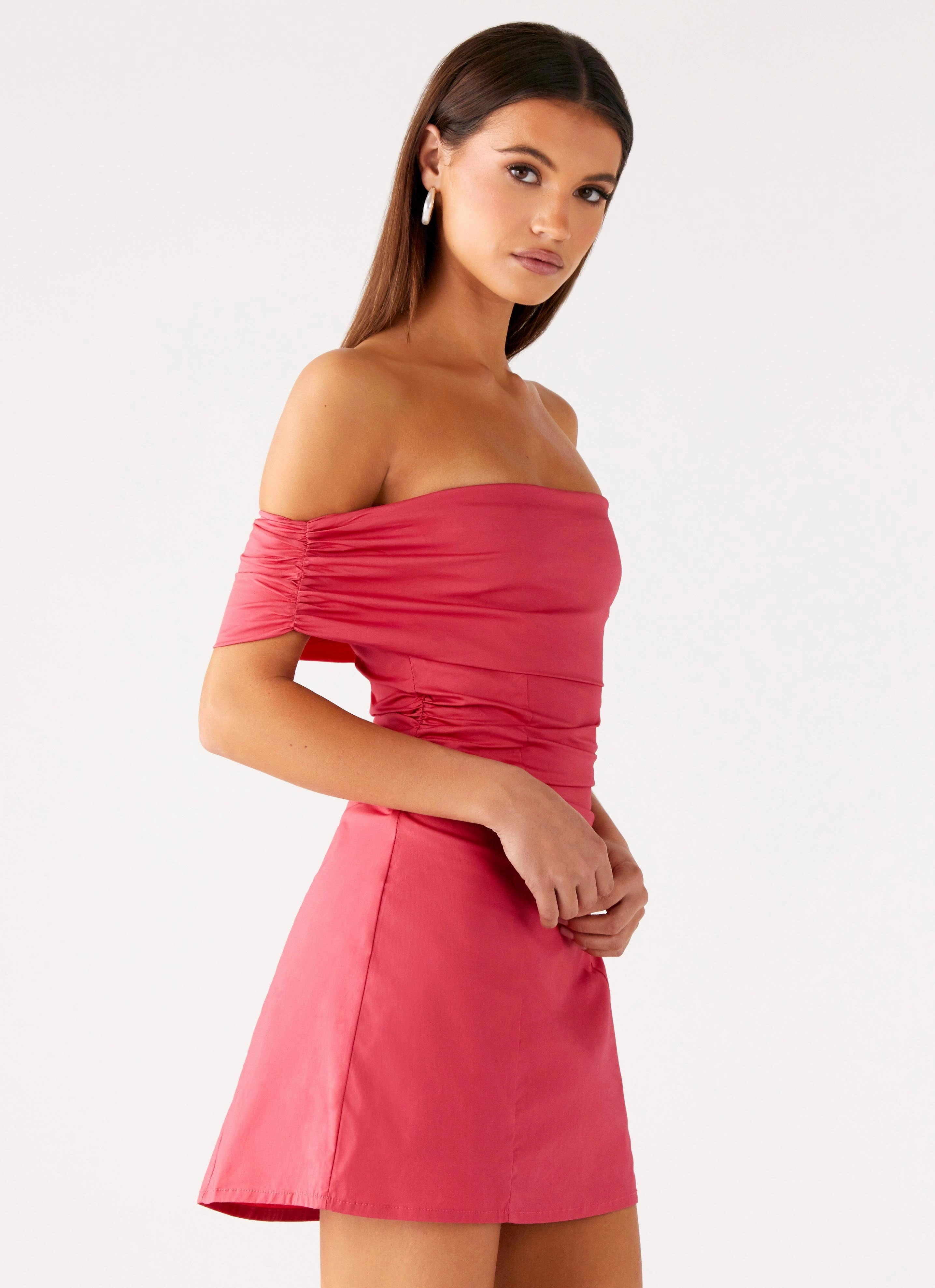 Kierra Mini Dress - Coral sophisticated appearance Structured Fit