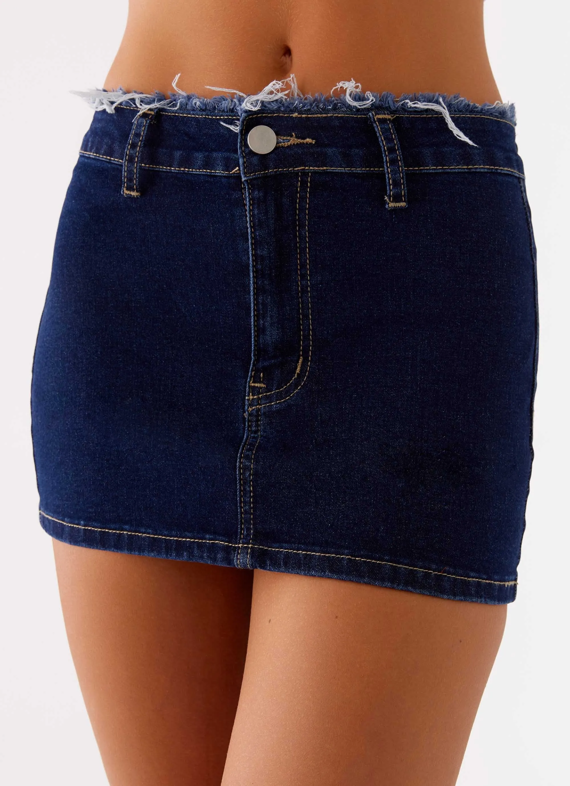 Smart Edge Structured Shape Kirryn Micro Skirt - Raw Blue