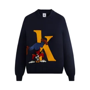 Kith For Mickey & Friends Goofy K Crewneck 'Nocturnal' Sweater, Blue