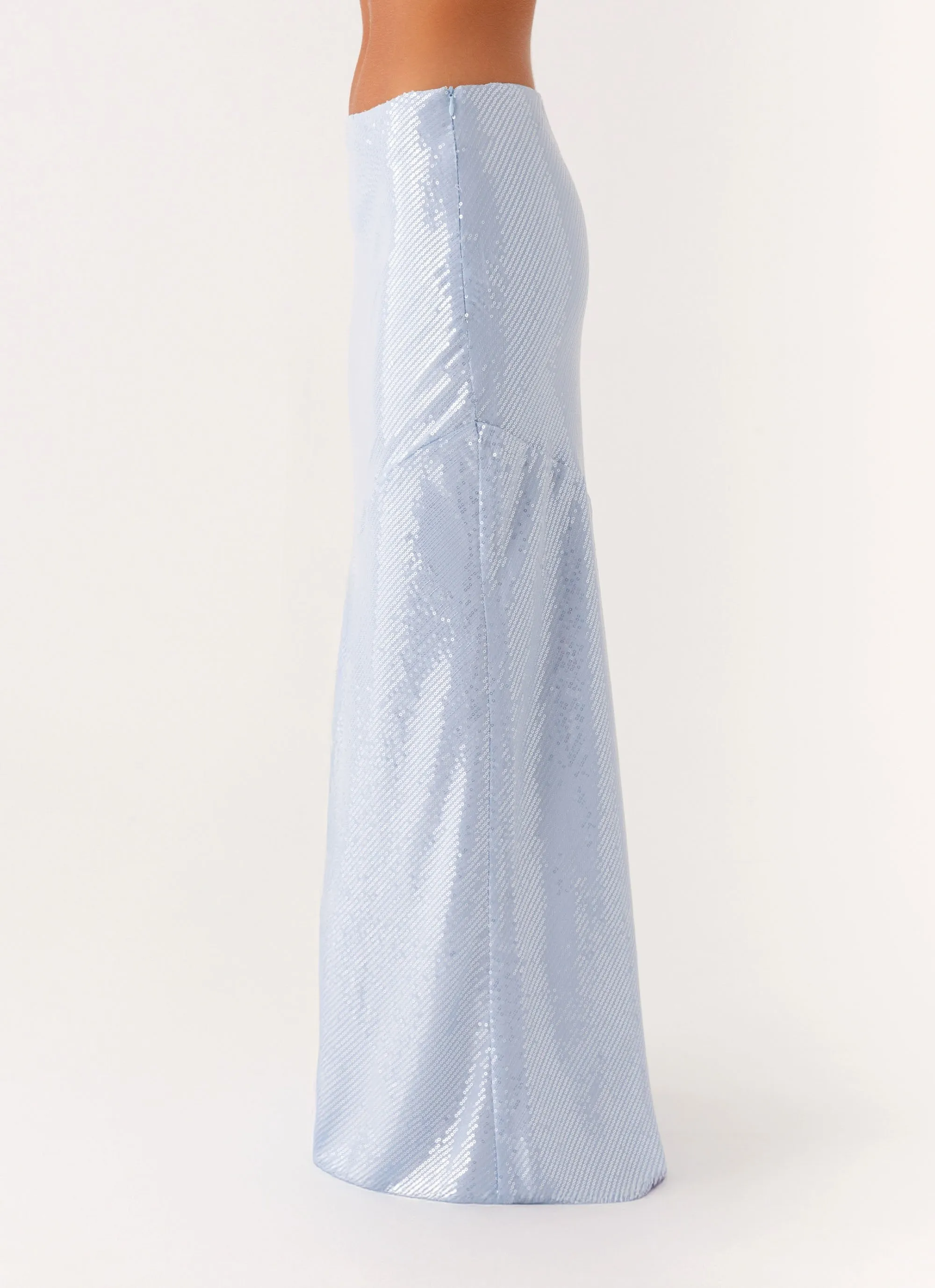 Algorithm Sequin Maxi Skirt - Blue Bold Finish