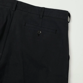 Knickerbocker Canal Pleated Twill Cotton Pant - Black