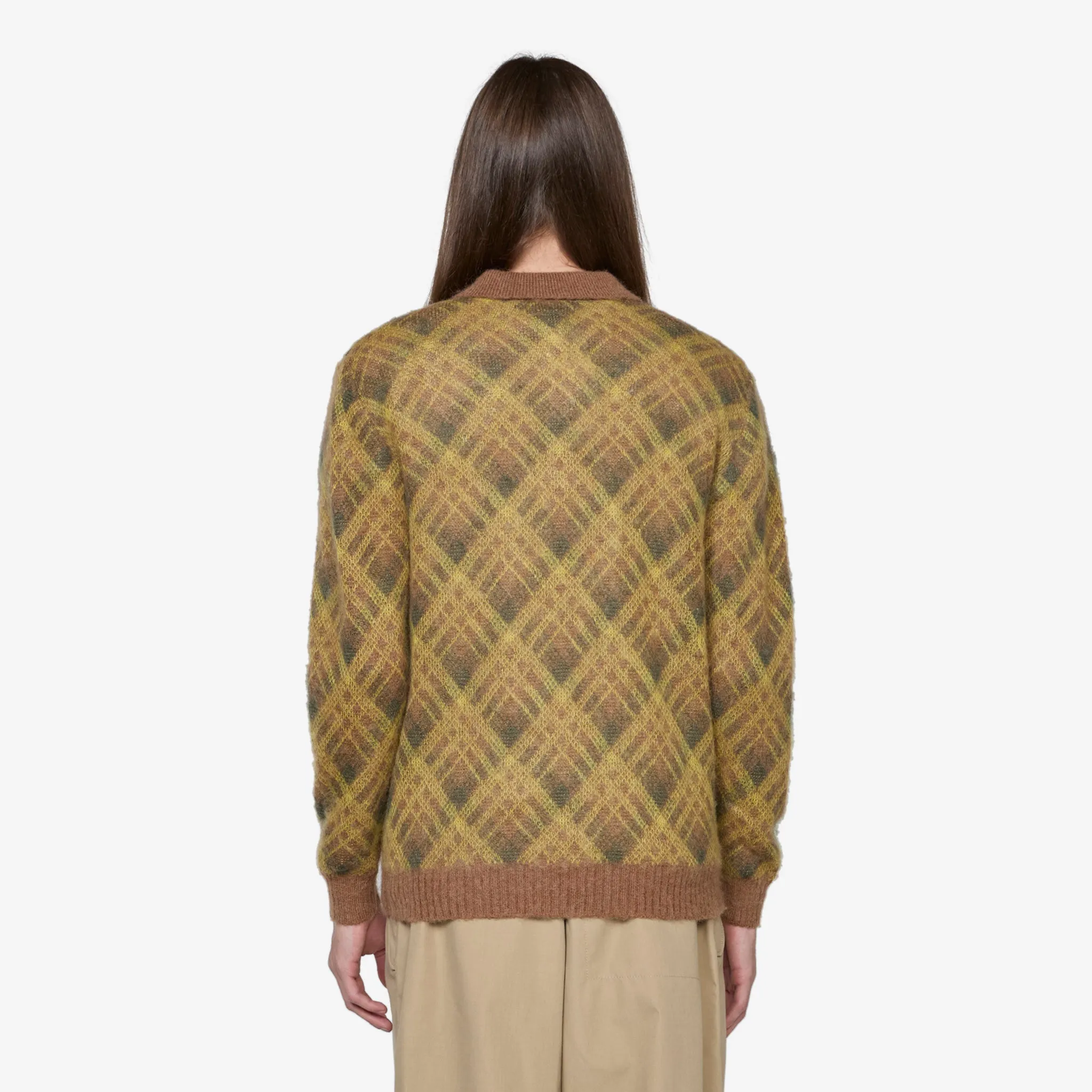 Knit Polo Stripe Brown
