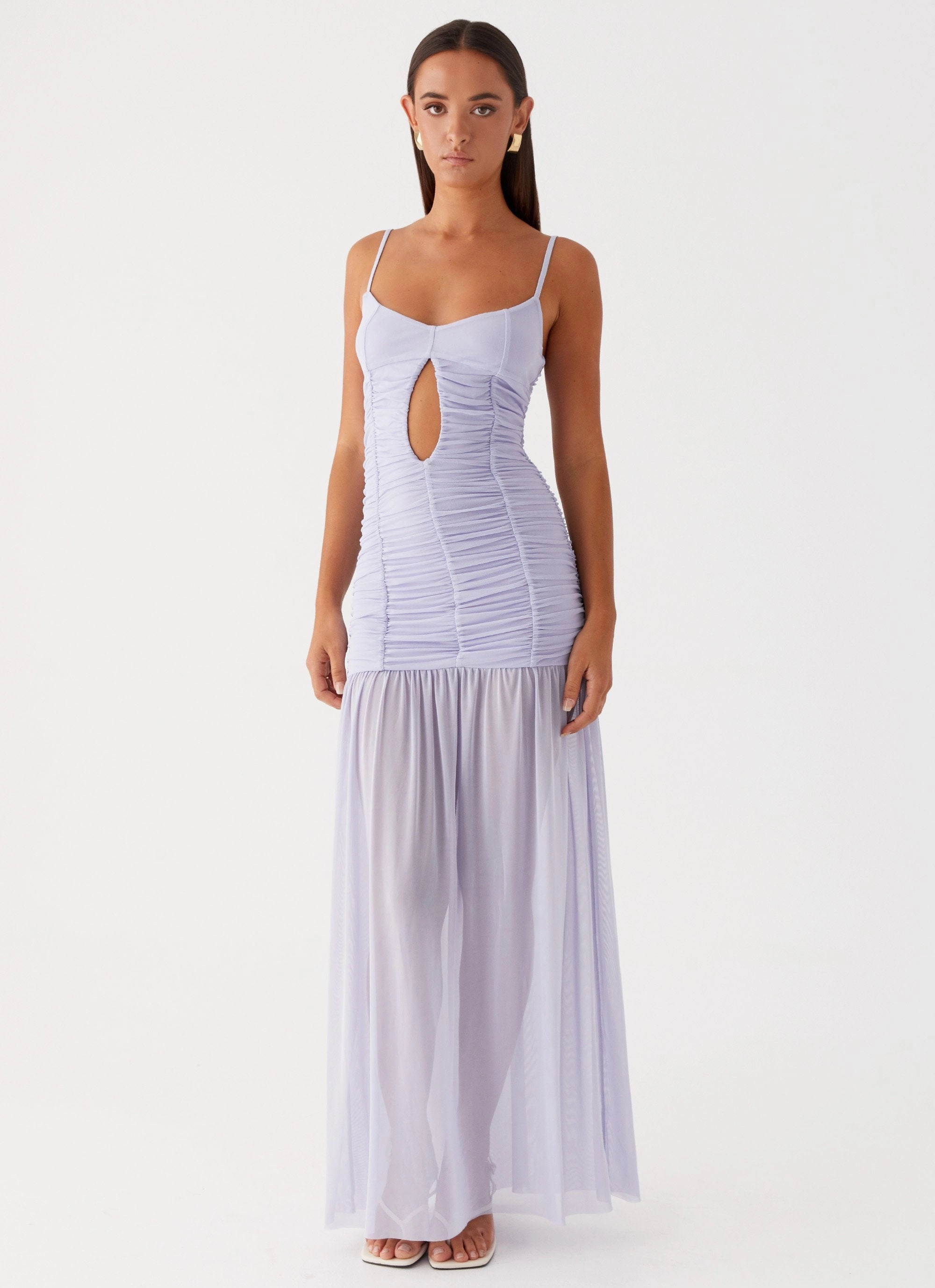 Constance Mesh Maxi Dress - Lavender Simple Yet Elegant