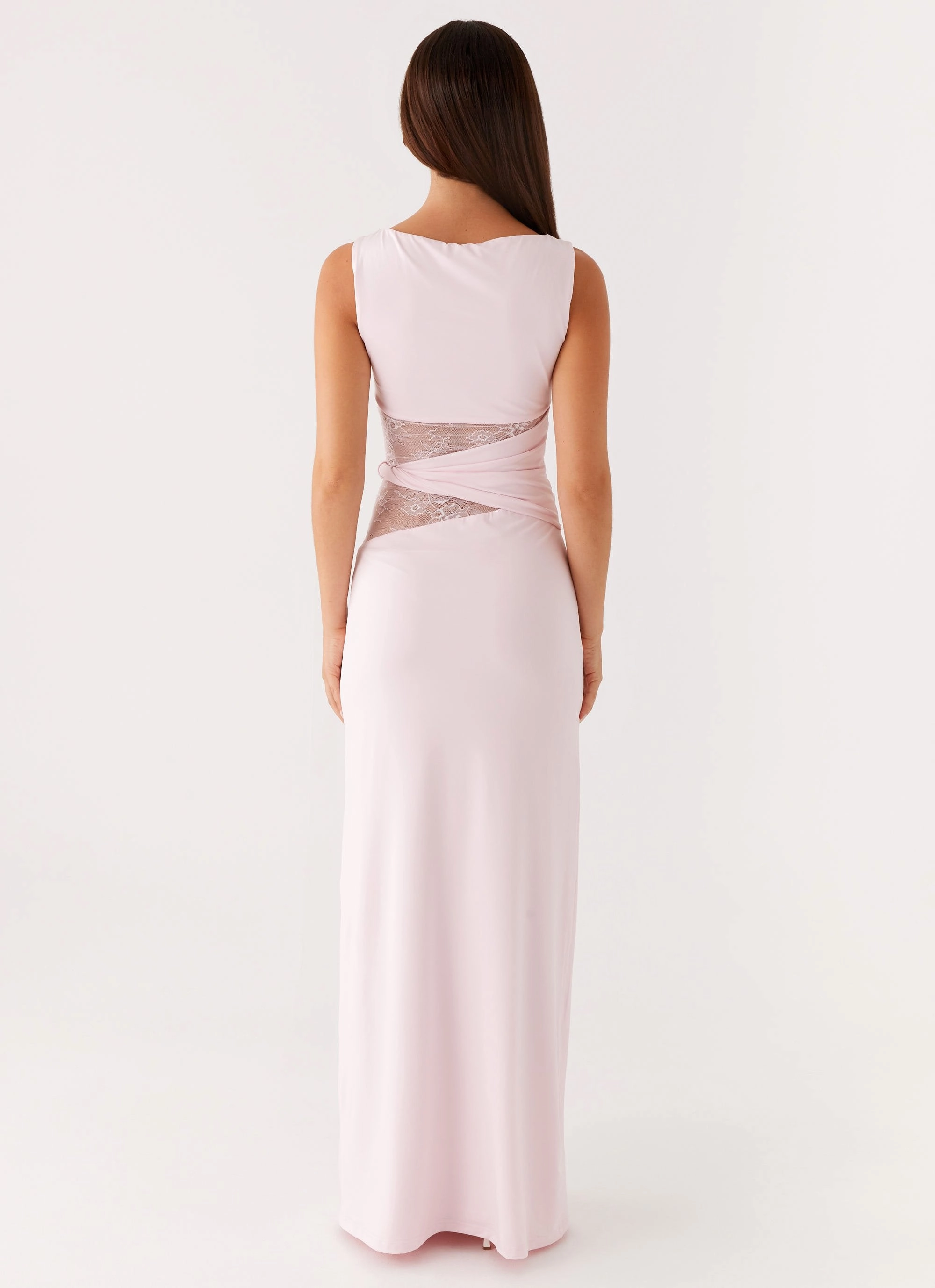 Karma Maxi Dress - Pink Polished Details Embroidered-Sleeve
