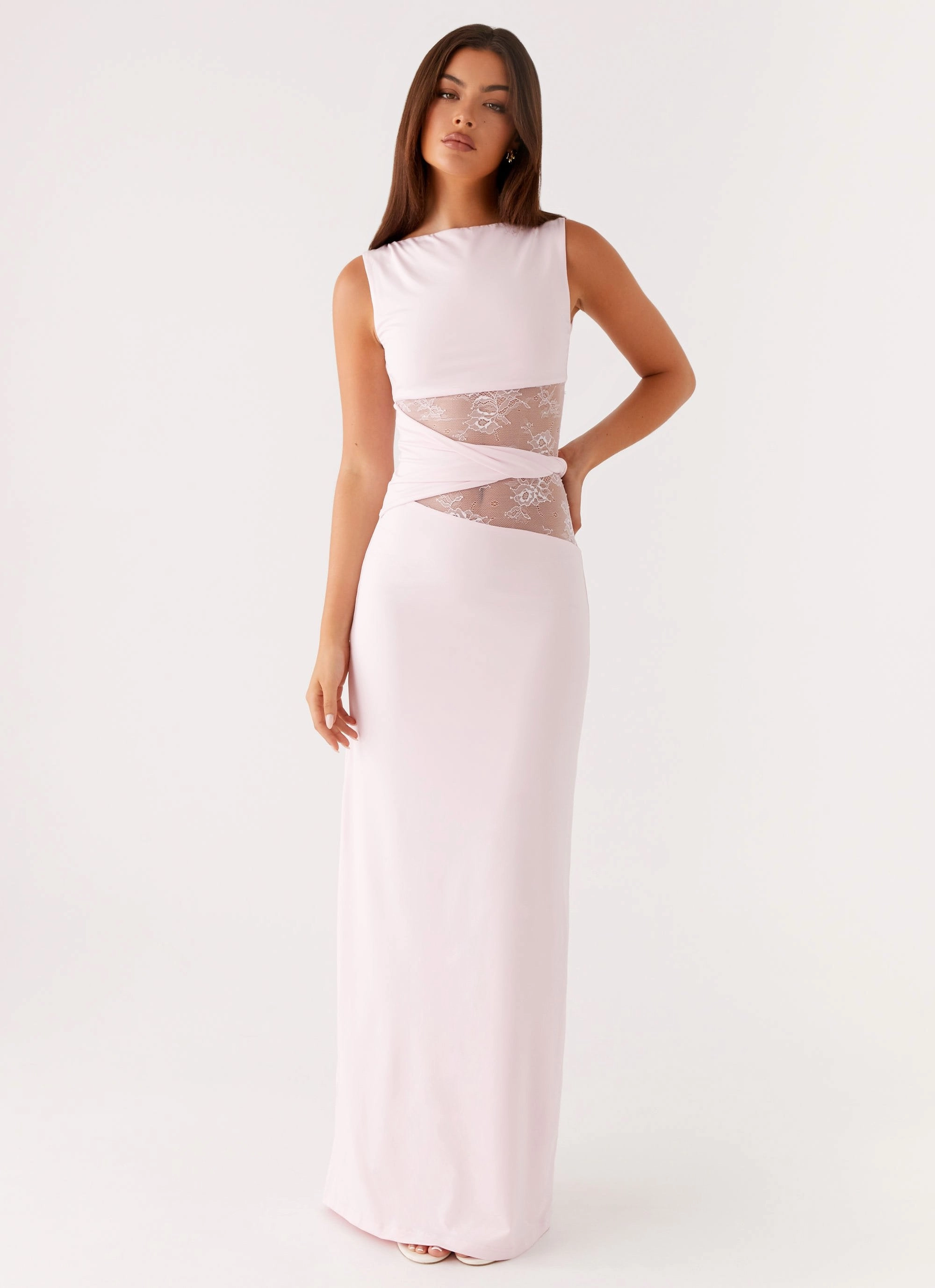Comfortable office piece Karma Maxi Dress - Pink