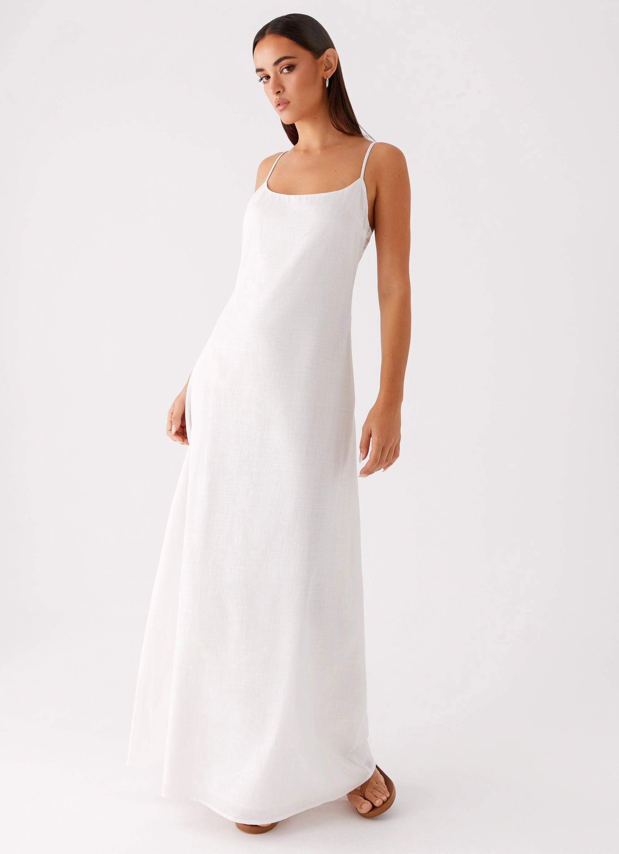 Casual Days Silky Mood Madeleine Scoop Neck Maxi Dress - Off White