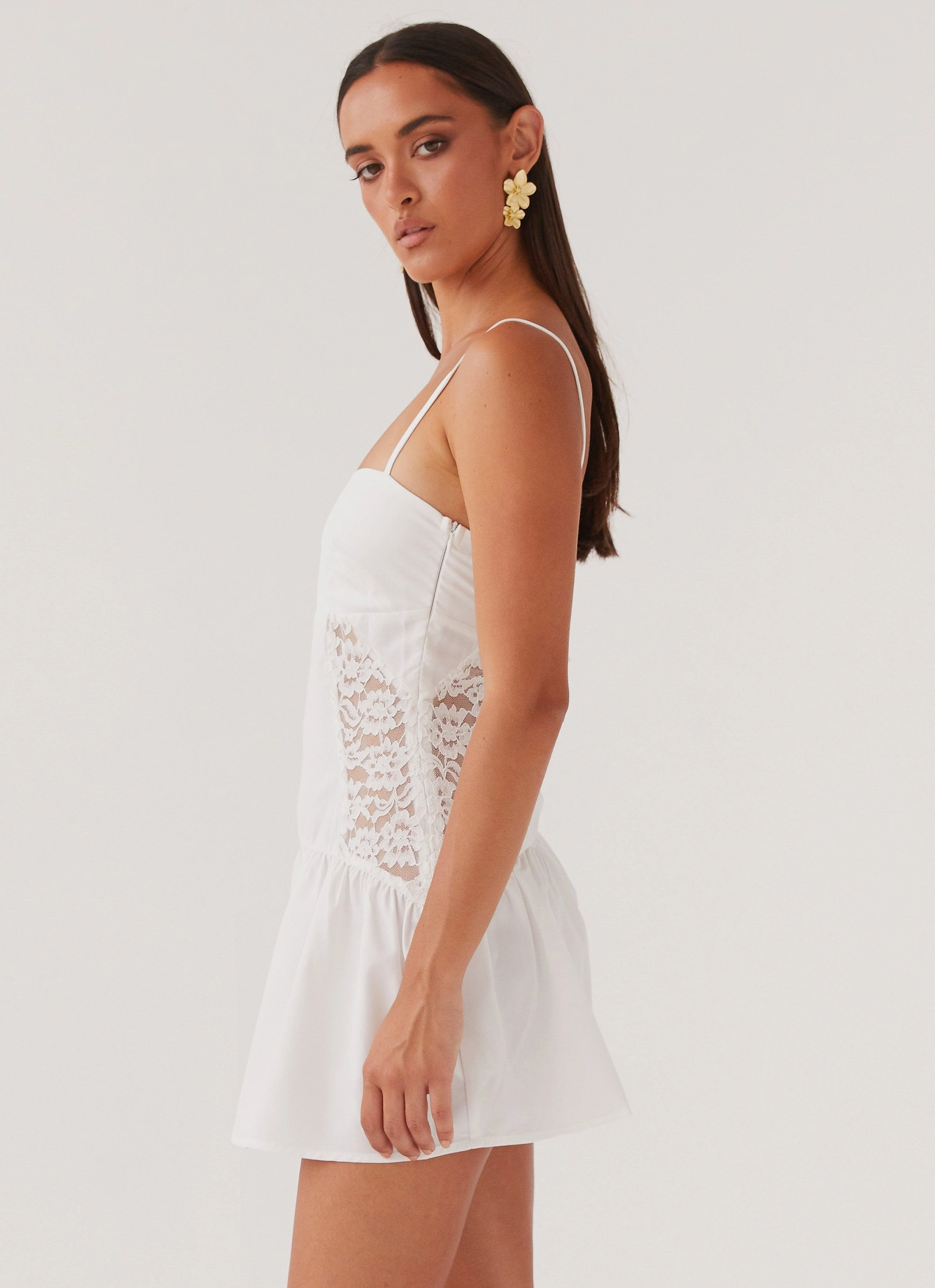 Chill Style Cotton Cloud Mini Dress - White