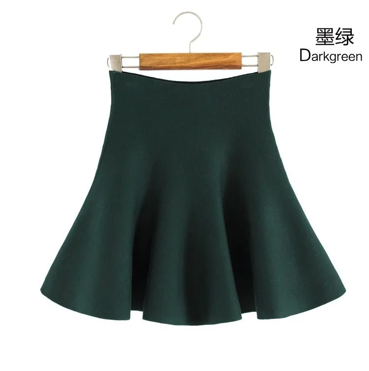 Korea Pleated Plus Size High Waist Skirt