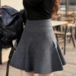 Korea Pleated Plus Size High Waist Skirt