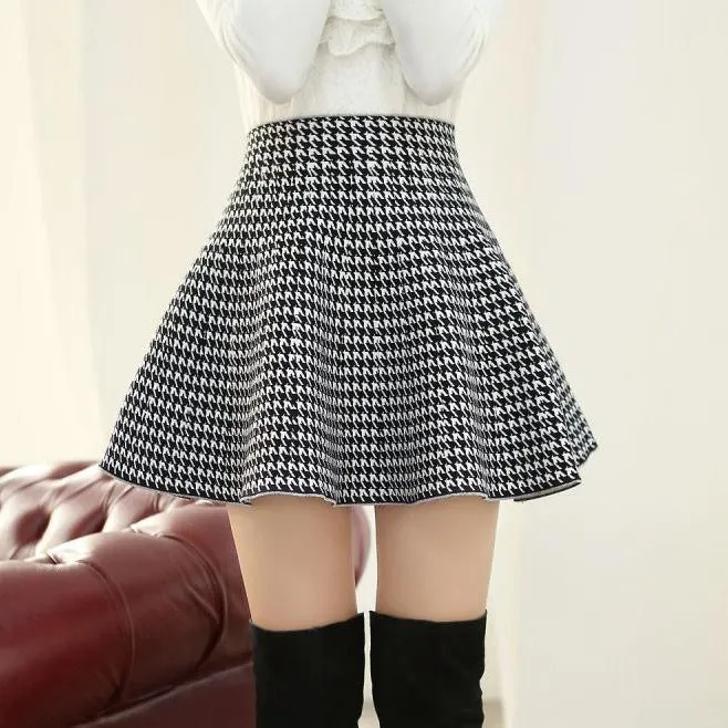 Korea Pleated Plus Size High Waist Skirt