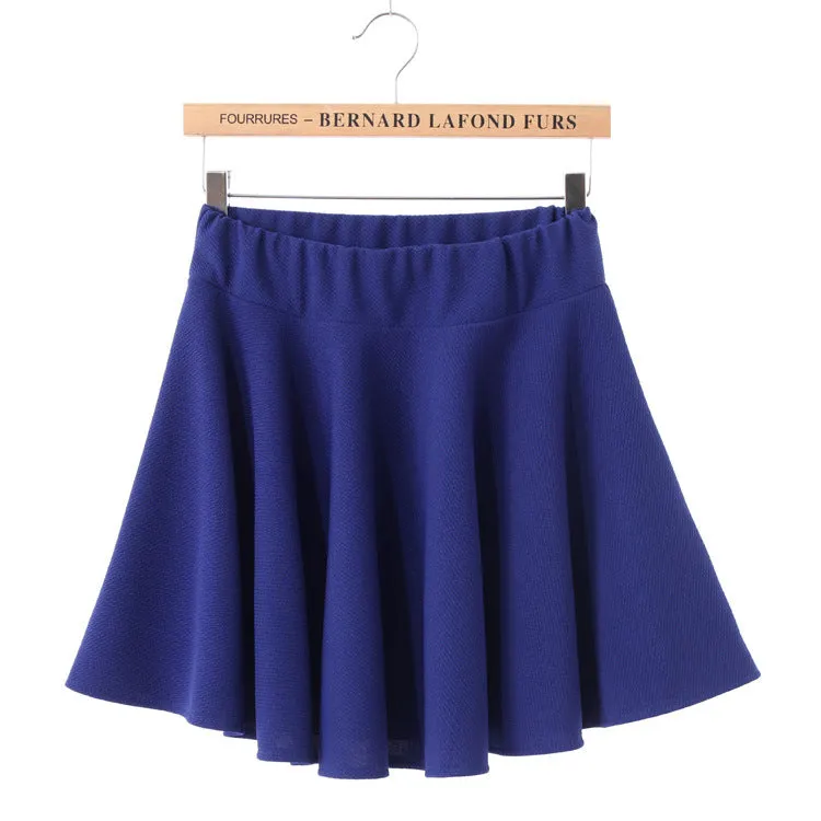 Korean High Waist Mid-Length Short Tutu Sun Pleated Skirt