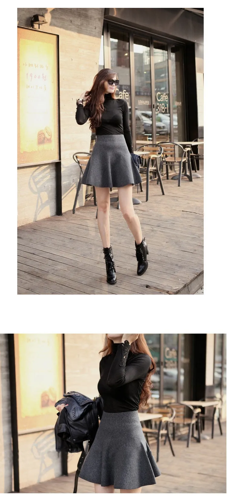 Korean Trendy Slim Look Knitted Skirt A-Line Skirt