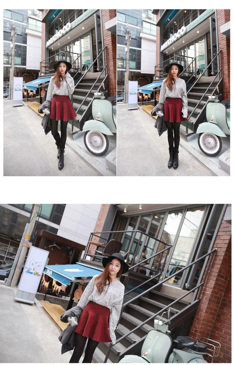 Korean Trendy Slim Look Knitted Skirt A-Line Skirt