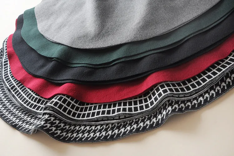 Korean Trendy Slim Look Knitted Skirt A-Line Skirt