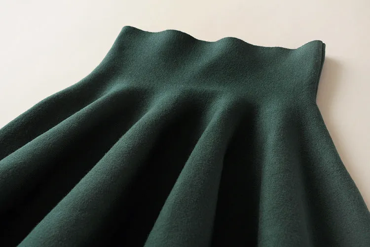 Korean Trendy Slim Look Knitted Skirt A-Line Skirt