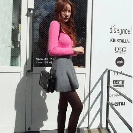 Korean Trendy Slim Look Knitted Skirt A-Line Skirt