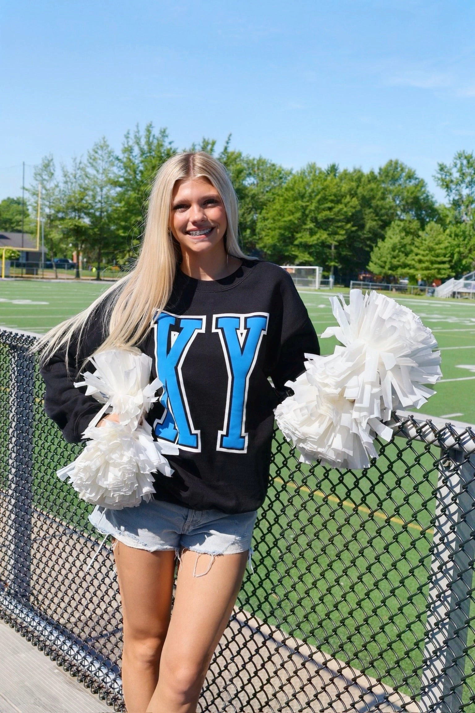 Ergonomic Cut KY Puff Glitter Sweatshirt