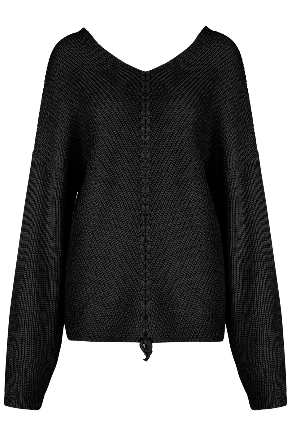 'Kylie' Full Size Loose V-neck Drawstring Knitted Sweaters (6 Colors)
