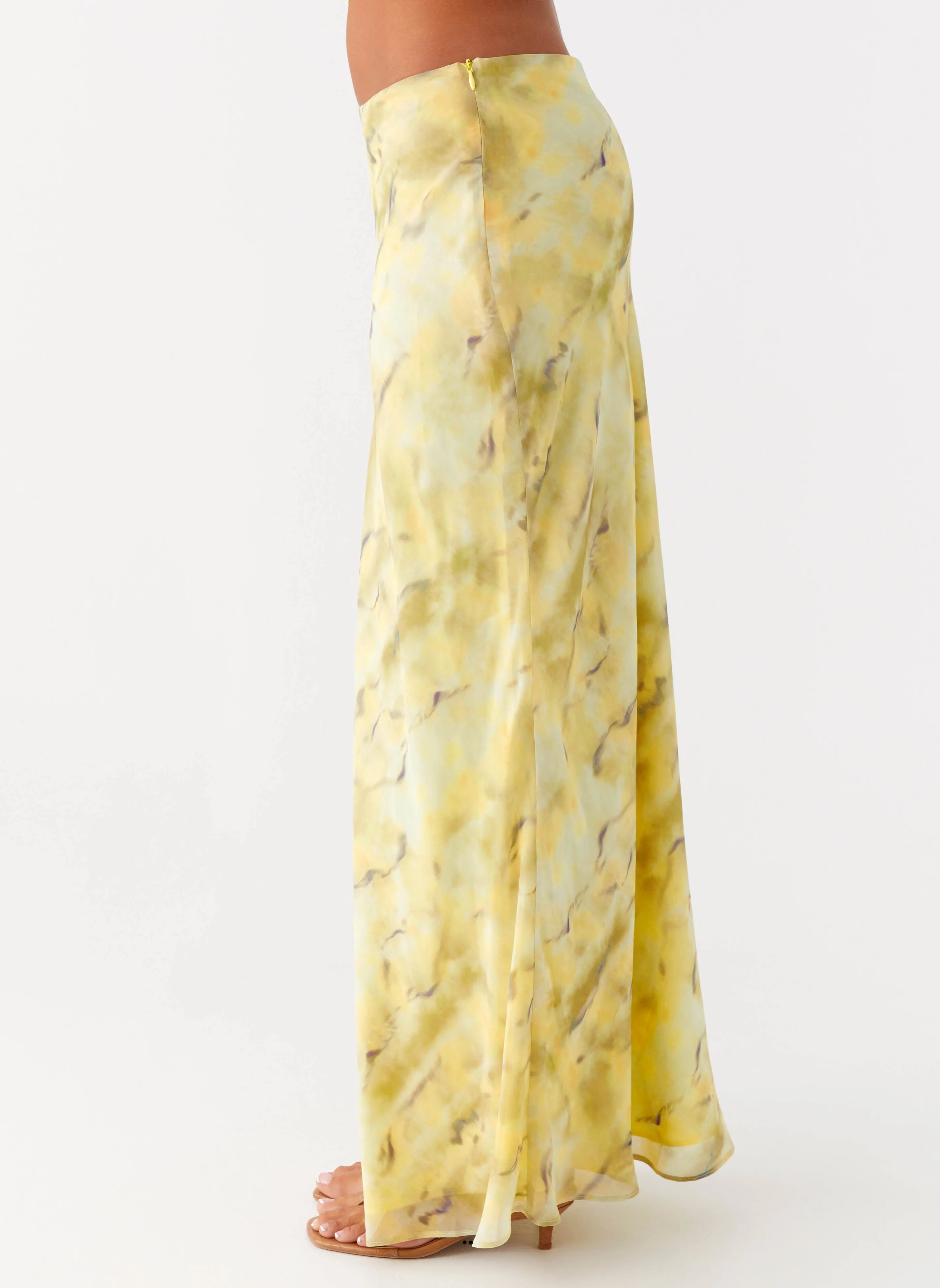 Kylo Low Rise Maxi Skirt - Yellow Tie Dye Drawstring closure Smooth Motion