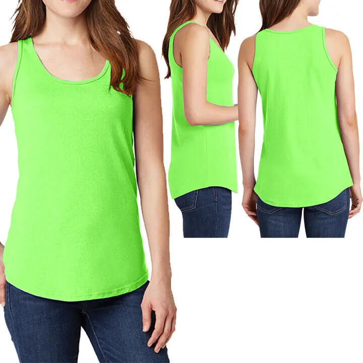 Ladies Plus Size Tank Top Neons Sleeveless Womens T-Shirt Top XL, 2XL 3XL, 4XL